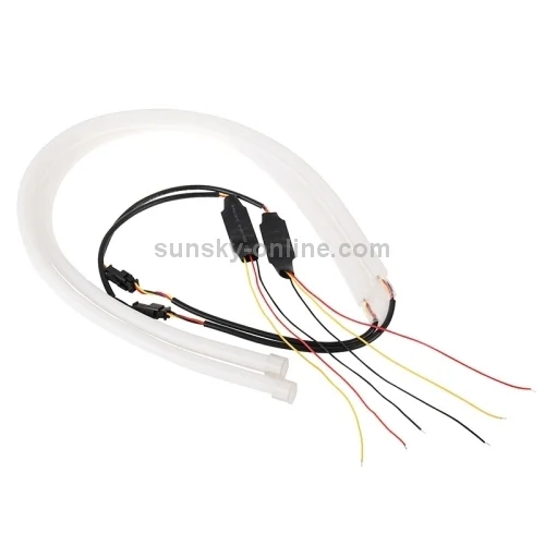 CMS1086_1.webp 2 PCS 12V Car Daytime Running Lights Soft Article Lamp, White + Yellow Light, Length: 85cm - Image 2