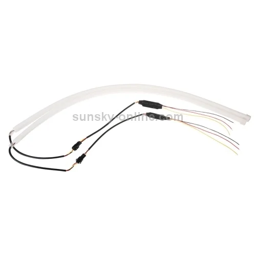 CMS1086_2.webp 2 PCS 12V Car Daytime Running Lights Soft Article Lamp, White + Yellow Light, Length: 85cm - Image 3
