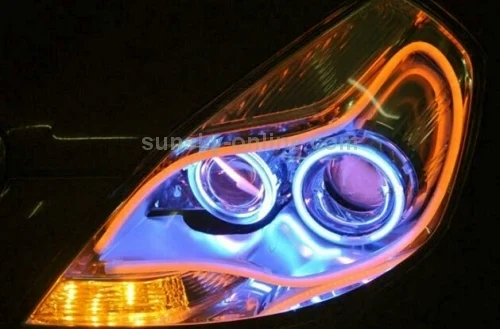 CMS1086_9.webp 2 PCS 12V Car Daytime Running Lights Soft Article Lamp, White + Yellow Light, Length: 85cm - Image 10