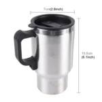 Stainless Steel Electric Smart Mug 12V Car Electric Kettle Heated Mug Car Coffee Cup With Charger Cigarette Lighter Heating Cup Kettle Vacuum Insulated Water Heater Mug - Image 4
