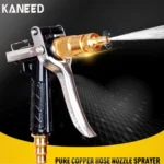 KANEED High Pressure Pure Copper Hose Nozzle Sprayer for Car Washing Garden/Lawn Watering Room/Deck/Floor Cleaning Support Adjustable Water Flow(Yellow)