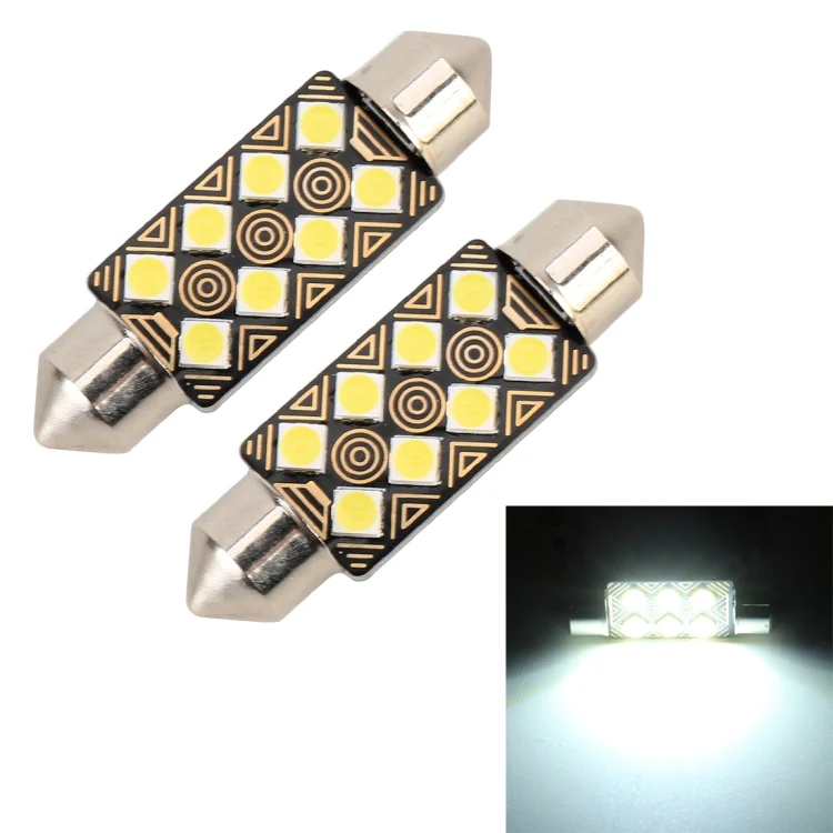 CMS1250.webp 2 PCS 39mm DC12V / 1.5W / 6000K / 110LM 8LEDs SMD-3030 Car Reading Lamp Dome Light, with Decoder - Image 1