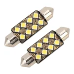 2 PCS 39mm DC12V / 1.5W / 6000K / 110LM 8LEDs SMD-3030 Car Reading Lamp Dome Light, with Decoder - Image 2