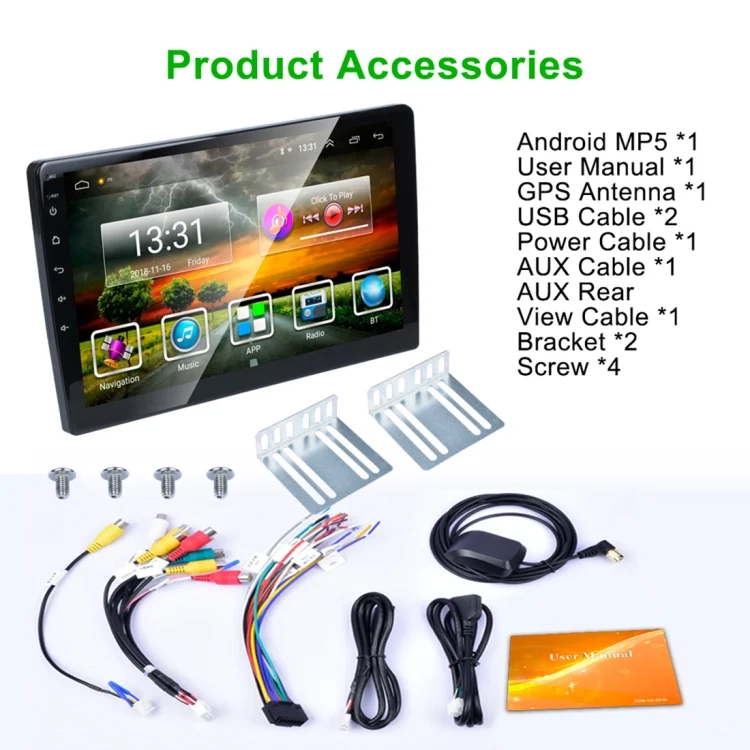 CMS1253_14.webp HD 9 inch Universal Car Android 8.1 Radio Receiver MP5 Player, Support FM & Bluetooth & TF Card & GPS - Image 15