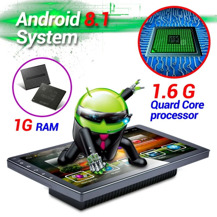 CMS1253_5.webp HD 9 inch Universal Car Android 8.1 Radio Receiver MP5 Player, Support FM & Bluetooth & TF Card & GPS - Image 6