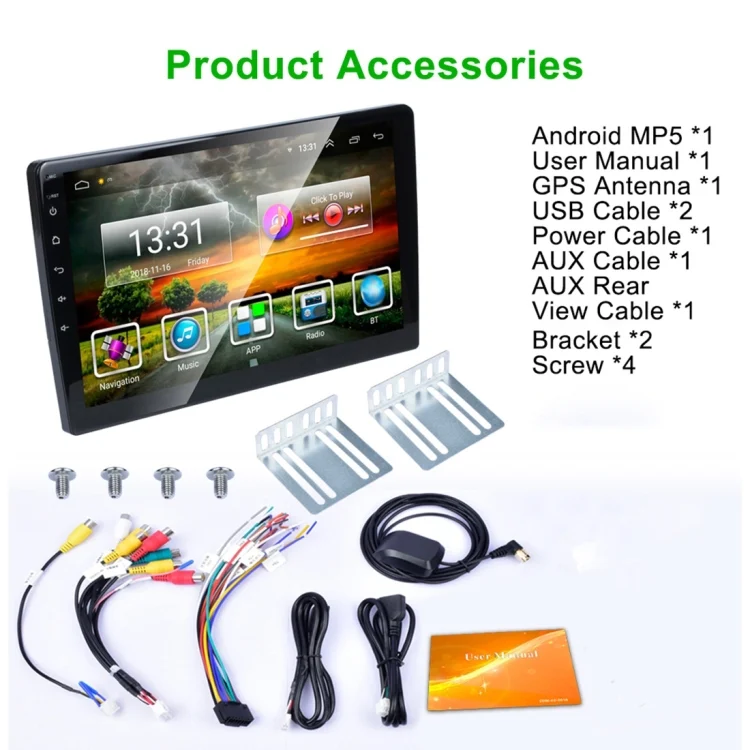 CMS1261_14.webp HD 10.1 inch Universal Car Android 8.1 Radio Receiver MP5 Player, Support FM & Bluetooth & TF Card & GPS - Image 15