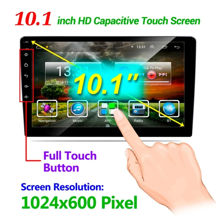 CMS1261_6.webp HD 10.1 inch Universal Car Android 8.1 Radio Receiver MP5 Player, Support FM & Bluetooth & TF Card & GPS - Image 7