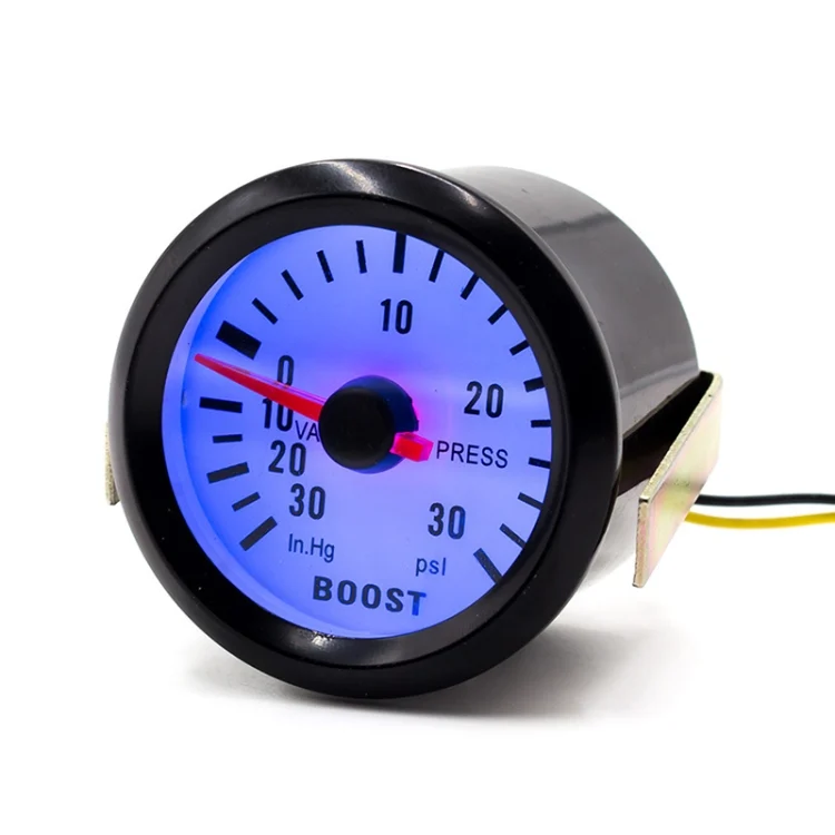 CMS1308_1.webp 52mm 12V Universal Car Modified LED Blue Light Turbo Boost Gauge - Image 2