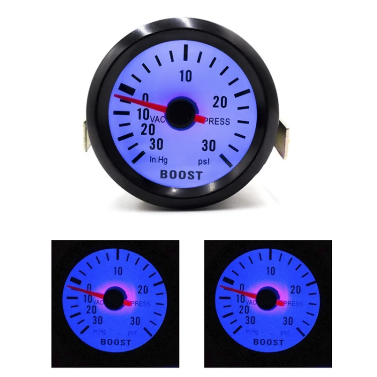 CMS1308_4.webp 52mm 12V Universal Car Modified LED Blue Light Turbo Boost Gauge - Image 5