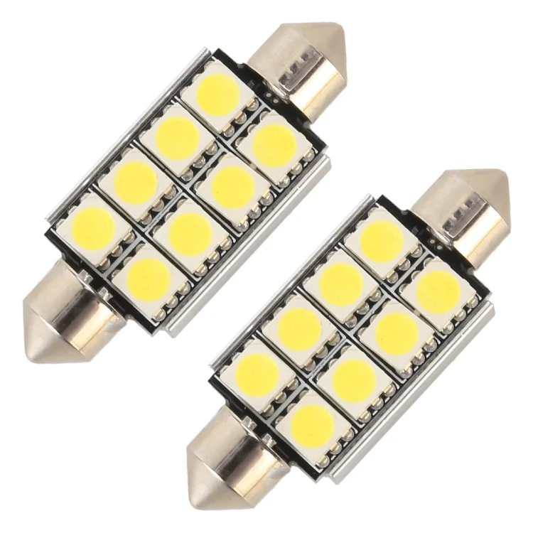 CMS1434WL_1.webp 10 PCS 41mm DC12V / 2W / 7000K / 80LM 8LEDs SMD-5050 Car Reading Lamp - Image 2