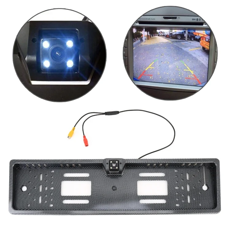 CMS1523.webp JX-9488 720x540 Effective Pixel NTSC 60HZ CMOS II Universal Waterproof Car Carbon Fiber Rear View Backup Camera with 2W 80LM 5000K White Light 4LED Lamp, DC 12V, Wire Length: 4m - Image 1