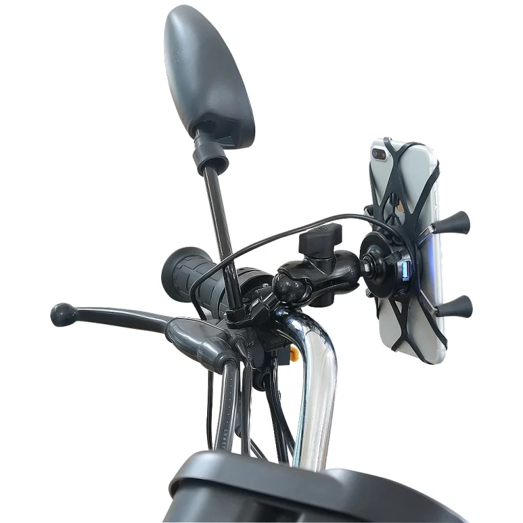 CMS1525_11.webp Motorcycle X Shape Aluminum Alloy Phone Bracket 5V 2.1A Phone Charger - Image 12