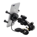 Motorcycle X Shape Aluminum Alloy Phone Bracket 5V 2.1A Phone Charger - Image 3