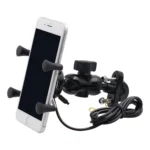 Motorcycle X Shape Aluminum Alloy Phone Bracket 5V 2.1A Phone Charger - Image 4
