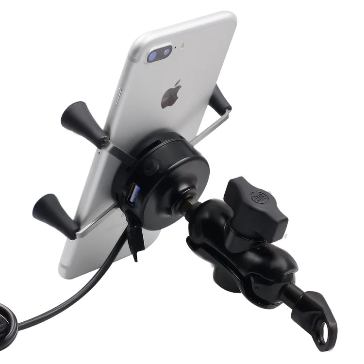 CMS1525_5.webp Motorcycle X Shape Aluminum Alloy Phone Bracket 5V 2.1A Phone Charger - Image 6