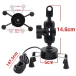 Motorcycle X Shape Aluminum Alloy Phone Bracket 5V 2.1A Phone Charger - Image 8