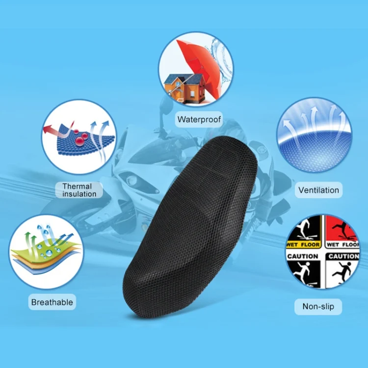 CMS1527_7.webp Motorcycle Breathable Sunscreen Double Layer 3D Honeycomb Small Hole Polyester Cushion Mesh, Size: S, Length: 70cm; Width: 50cm - Image 8