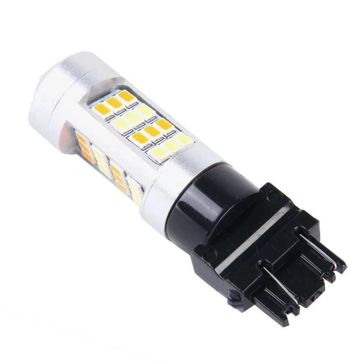 CMS1555_1.webp 2 PCS T25/3157 10W 1000 LM 6000K White + Yellow Light Turn Signal Light with 42 SMD-2835-LED Lamps And Len. DC 12-24V - Image 2