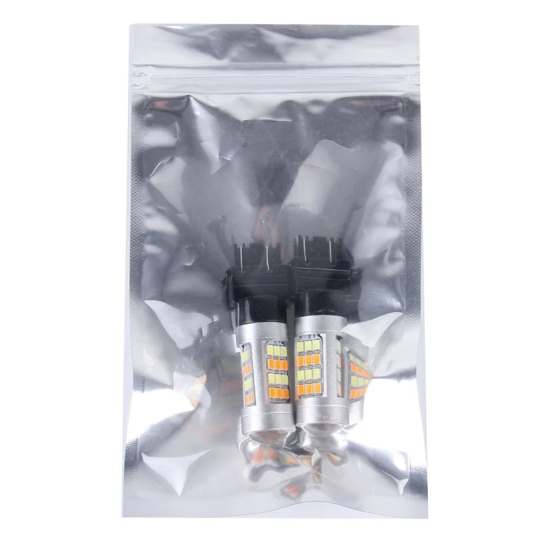 CMS1555_3.webp 2 PCS T25/3157 10W 1000 LM 6000K White + Yellow Light Turn Signal Light with 42 SMD-2835-LED Lamps And Len. DC 12-24V - Image 4