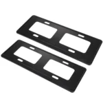 2 PCS Car License Plate Carbon Fiber Bracket Frame Holder Stand Mount(Black) - Image 2