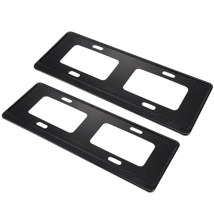 CMS1571_1.webp 2 PCS Car License Plate Carbon Fiber Bracket Frame Holder Stand Mount(Black) - Image 2