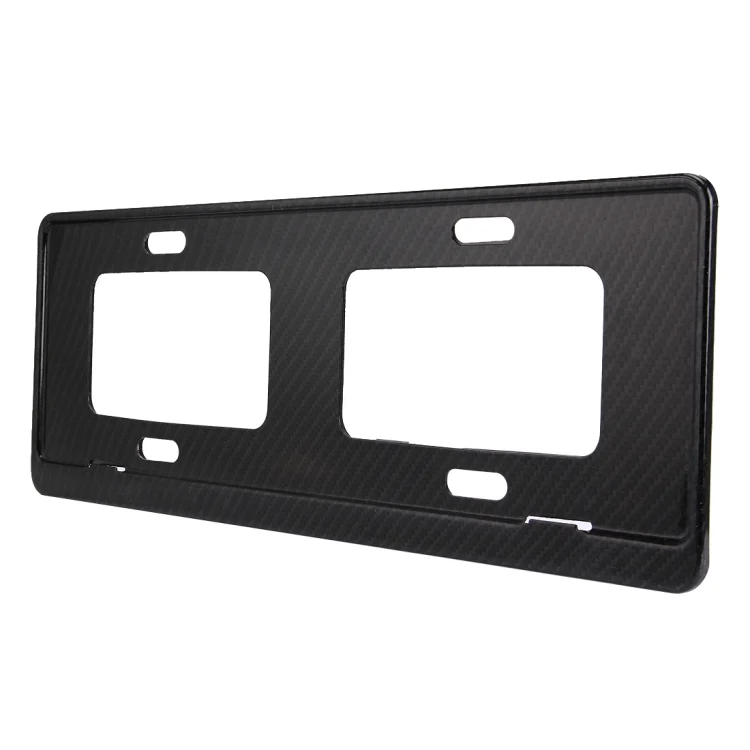 CMS1571_3.webp 2 PCS Car License Plate Carbon Fiber Bracket Frame Holder Stand Mount(Black) - Image 4