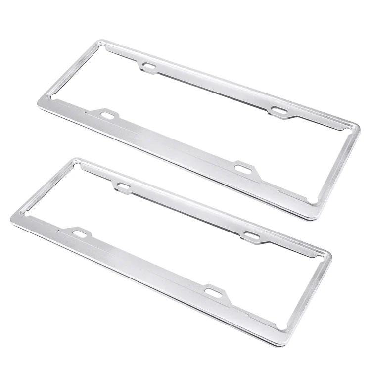 CMS1573_1.webp 2 PCS Car License Plate Aerospace Aluminum Bracket Frame Holder Stand Mount, Size: 440mm x 140mm(Silver) - Image 2