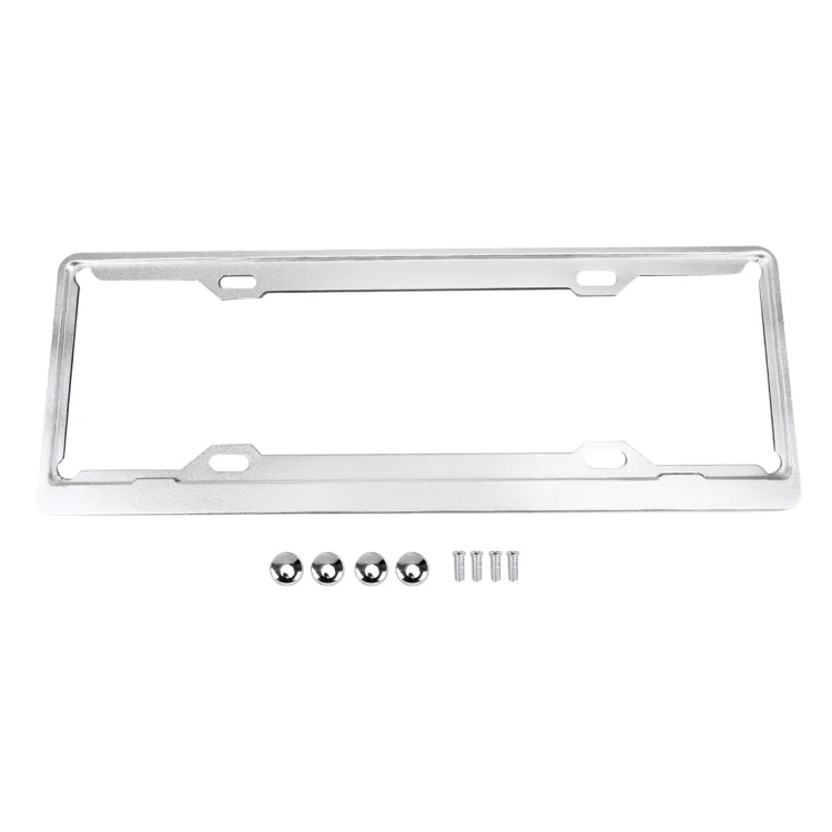 CMS1573_4.webp 2 PCS Car License Plate Aerospace Aluminum Bracket Frame Holder Stand Mount, Size: 440mm x 140mm(Silver) - Image 5