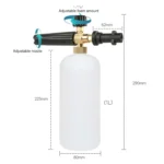 High Pressure Car Wash Foam Gun Soap Foamer Generator Water Sprayer Gun, Outer Wire: 22 x 1.5, Inner Hole: 15 - Image 3