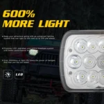 7 inch 5X7 H4 15W DC 9-30V 1500LM IP67 Car Truck Off-road Vehicle LED Work Lights / Headlight, with 15LEDs Lamps - Image 4