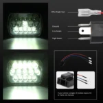 7 inch 5X7 H4 15W DC 9-30V 1500LM IP67 Car Truck Off-road Vehicle LED Work Lights / Headlight, with 15LEDs Lamps - Image 6