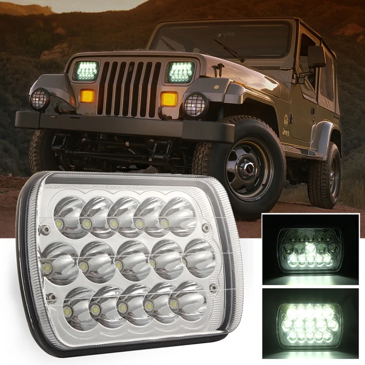 CMS1744_9.webp 7 inch 5X7 H4 15W DC 9-30V 1500LM IP67 Car Truck Off-road Vehicle LED Work Lights / Headlight, with 15LEDs Lamps - Image 10