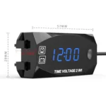 Motorcycle Multi-functional 2 in 1 Digital Display Voltmeter + Electronic Clock, 6-30V IP67 - Image 4