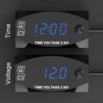 Motorcycle Multi-functional 2 in 1 Digital Display Voltmeter + Electronic Clock, 6-30V IP67 - Image 6