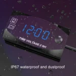 Motorcycle Multi-functional 2 in 1 Digital Display Voltmeter + Electronic Clock, 6-30V IP67 - Image 7
