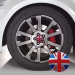 4 PCS England Flag Metal Car Sticker Wheel Hub Caps Centre Cover Decoration