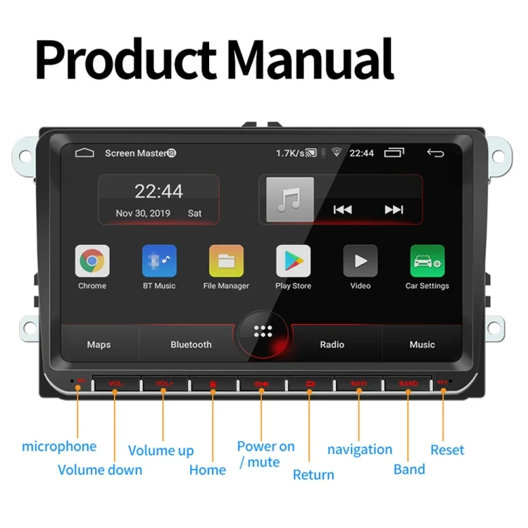 CMS1874_1.webp 9093 HD 9 inch Car Android 8.1 Radio Receiver MP5 Player for Volkswagen, Support FM & Bluetooth & TF Card & GPS & WiFi with Decoding - Image 2