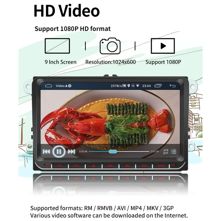 CMS1874_15.webp 9093 HD 9 inch Car Android 8.1 Radio Receiver MP5 Player for Volkswagen, Support FM & Bluetooth & TF Card & GPS & WiFi with Decoding - Image 16