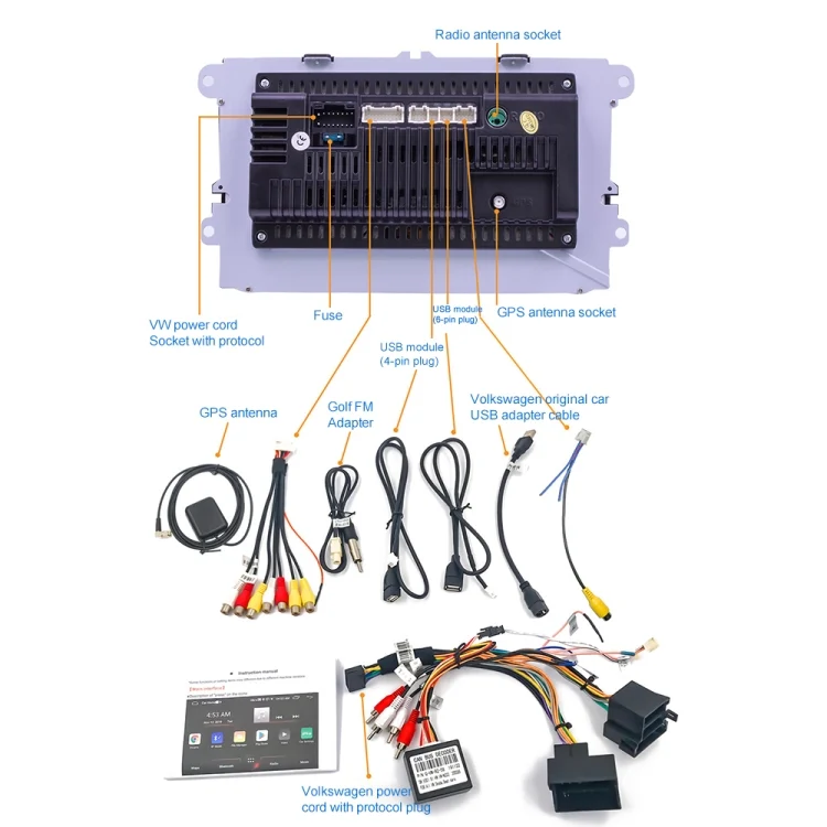 CMS1874_3.webp 9093 HD 9 inch Car Android 8.1 Radio Receiver MP5 Player for Volkswagen, Support FM & Bluetooth & TF Card & GPS & WiFi with Decoding - Image 4