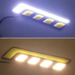 2 PCS DC 12V 10W 800LM 5500K Car DRL Daytime Running Lights Lamp,Cable Length:25cm(White Light + Yellow Light) - Image 7