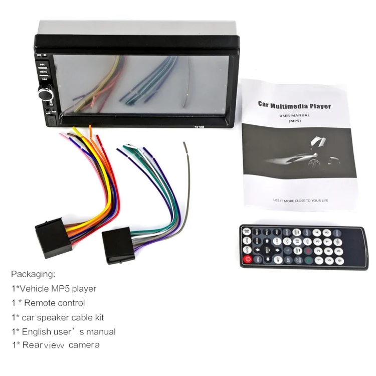 CMS2045_15.webp 7018B 7.0 inch HD Touch Screen Dual DIN Car Radio Bluetooth Stereo MP3 / MP4 / MP5 Player with Remote Control, with Rearview Camera, 6800 Module, Support  FM / TF Card / USB Flash Disk - Image 16