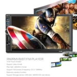 7018B 7.0 inch HD Touch Screen Dual DIN Car Radio Bluetooth Stereo MP3 / MP4 / MP5 Player with Remote Control, with Rearview Camera, 6800 Module, Support  FM / TF Card / USB Flash Disk - Image 5