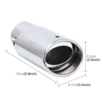 6046 Car Automobile Exhaust Pipe Muffler Modification Stainless Steel Tail Pipes (Inner Diameter 61mm) - Image 3