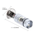 H1 100W 850 LM 7000K 20 SMD-2828-LEDs Car Fog Lights, DC 12-24V - Image 5