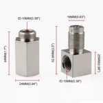 90 Degree Car Oxygen Sensor Spacer Engine Light CEL Check Bung Mini Catalytic Converter M18 x 1.5 - Image 4
