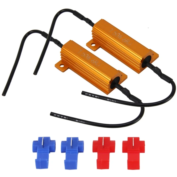 CMS2269.webp 2 PCS Car Canbus Error Canceller Decoder Load Resistor LED 50W 6 Ohm No Blinking Decoder - Image 1