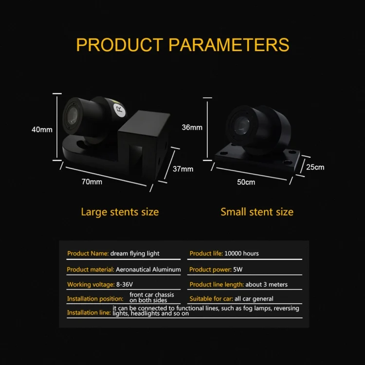 CMS2350BB_12.webp 2 PCS DC 8-36V Ghost Shadow Courtesy Angel Wings Projection Lamp Car Door LED Welcome Lights - Image 13