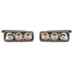 2 PCS DC 12V 6W 400 LM 6000K Tri Circular Car DRL&Turn Light(White Light + Yellow Light), Cable Length: 50cm - Image 2
