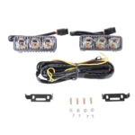 2 PCS DC 12V 6W 400 LM 6000K Tri Circular Car DRL&Turn Light(White Light + Yellow Light), Cable Length: 50cm - Image 4