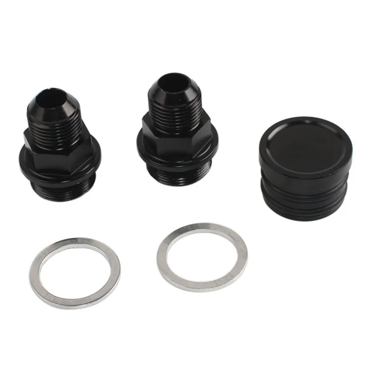 CMS2480_1.webp M28~10AN Black Engine Rear Block Breather Fitting Adapter for Honda Oil Catch Can B16 B18C - Image 2